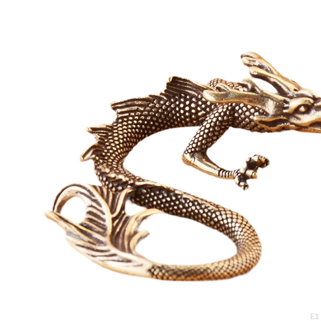 Chinese Dragon Statue Made of Metal, Miniature Figurine, Pet for Wardrobe Or Bedroom.