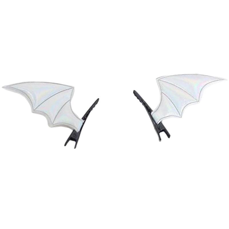 2PCS Dark Cute Devil Hair Clip Edge Clip Halloween Hair Clip Black Bat Wings Lolita Headpiece Gothic Style