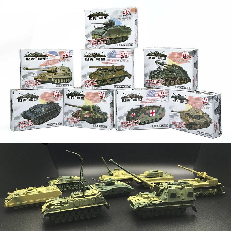 8pcs 172 4d Assemble Tank Heavy Weapons Armor Plastic Model Us  Germany Kits