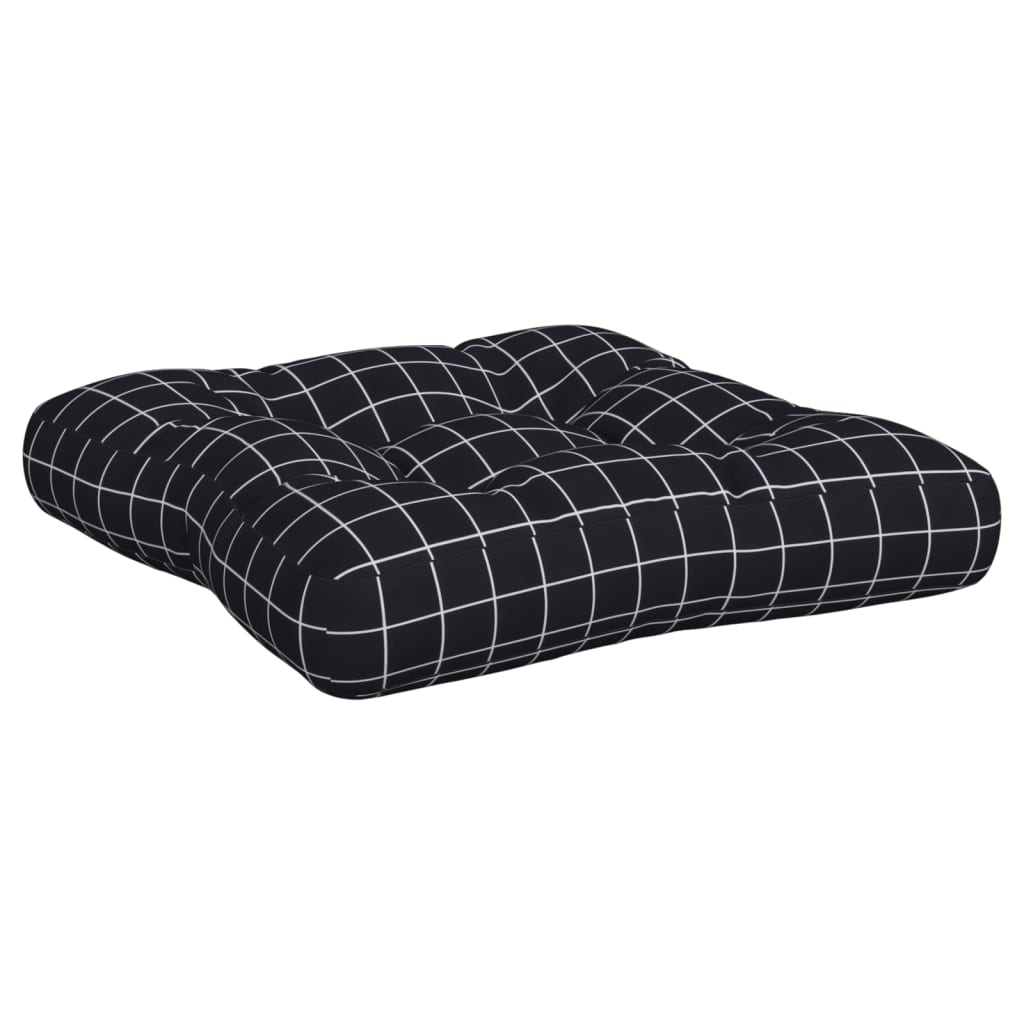 Pallet Cushions 3 pcs Black Checkered Pattern Oxford Fabric
