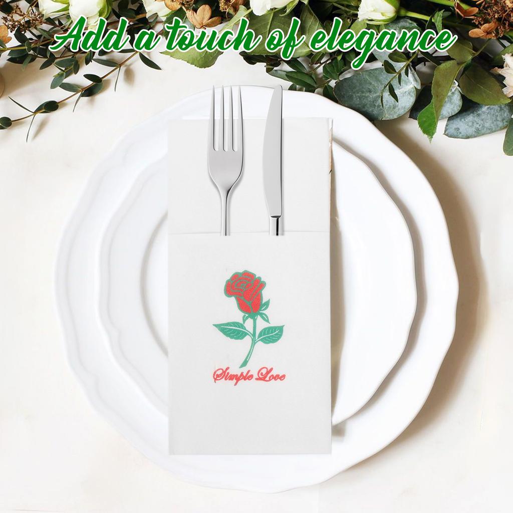 100Pc Linen Feel Paper Napkins Elegant Paper Napkins Multipurpose Safe Linen Feel Napkin for Wedding Silverware Party Restaurant