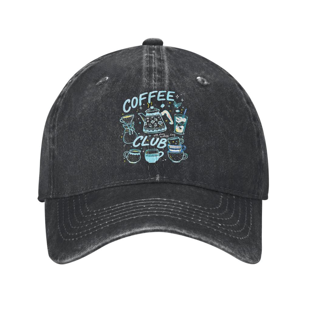 Gatos Amante del Café Gorra de Béisbol Vintage Desgastada Lavada Gorra Snapback para Unisex Mujeres Actividades al Aire Libre Gorras Ajustables Sombrero