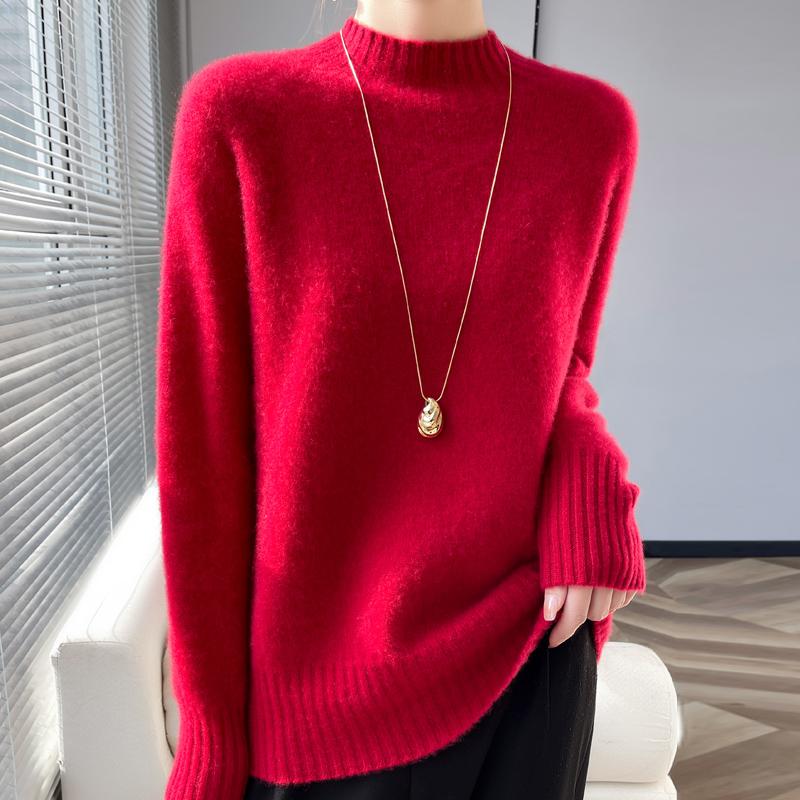 Women's Cashmere Sweater Qinghe Cashmere 30% Cashmere 70% Wool Women's Autumn and Winter Cashmere Pullover Soft and Warm