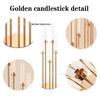 Gold-Plated 5-Arm Iron Candlestick for Weddings and Events