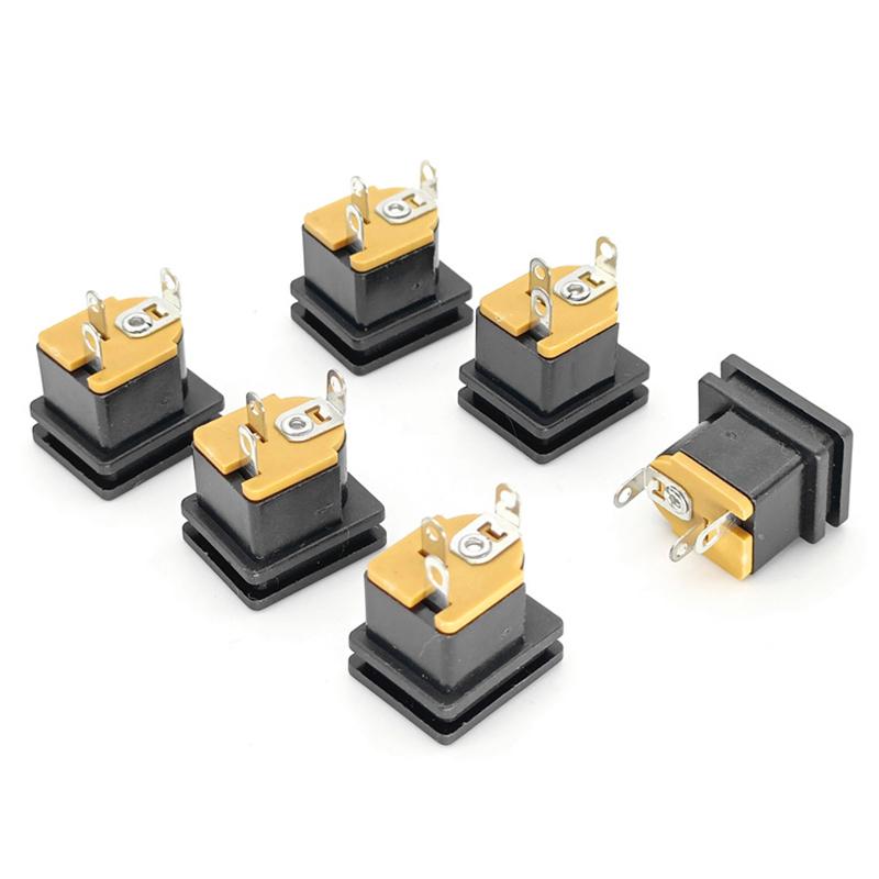 10Pcs 5.5X2.5Mm Dc Power Supply Socket Connector Dc-015 5.5*2.1Mm Dc Female Jack Square Panel Mounting Connectors