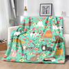 1pc Whimsycat College-Style Flannel Throw Blanket, Suitable for All Seasons, Made of Digitally Printed Fabric, 100% Polyester Fiber, 200-250 G/M2, The
