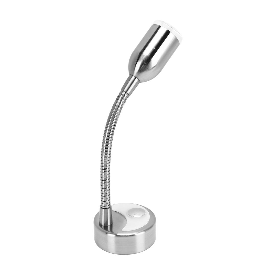 Luz de Leitura de Barco de Cabeceira Interruptor de Toque 3 Níveis Iluminação Branco Quente Pescoço de Ganso Flexível para Autocaravana Caravana