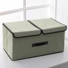 Foldable Cotton Linen Storage Box Convenient Double Lid Underwear Organizer Clothing Container for Home Organization