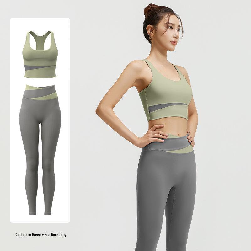 High Waist Tummy Control Shockproof Yoga Set: Tight Butt-Lifting, Nude-Feel Fitness Wear