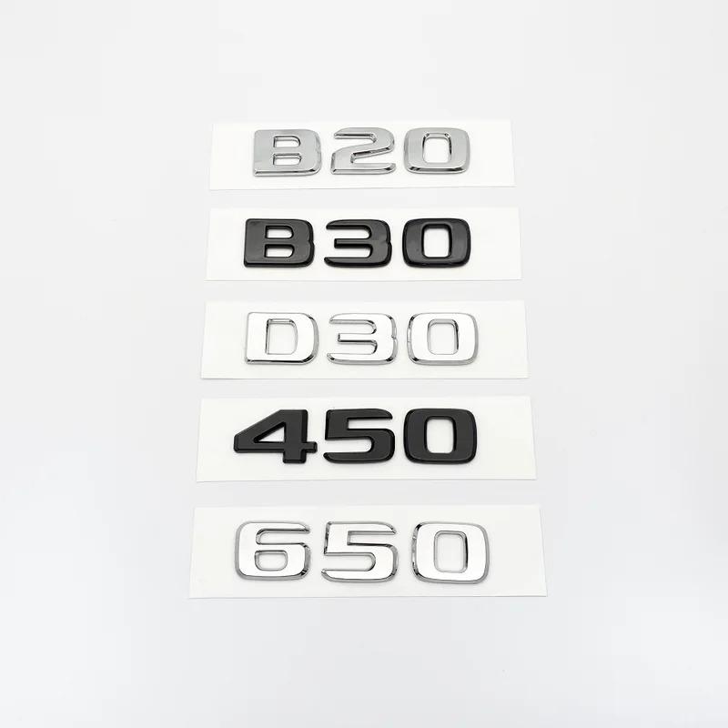 Silver Black Letters B20 B30 D30 450 650 ABS Emblem for Mercedes Benz Brabus C W203 W204 W205 Coupe Car Trunk Badge Logo Sticker