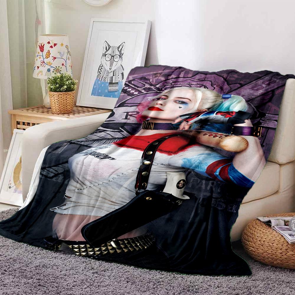 Dc Character Joker Harley Quinn Blanket Ultra-Soft Suitable for Picnics Office Chair Bedding Four Seasons Multipurpose Modern