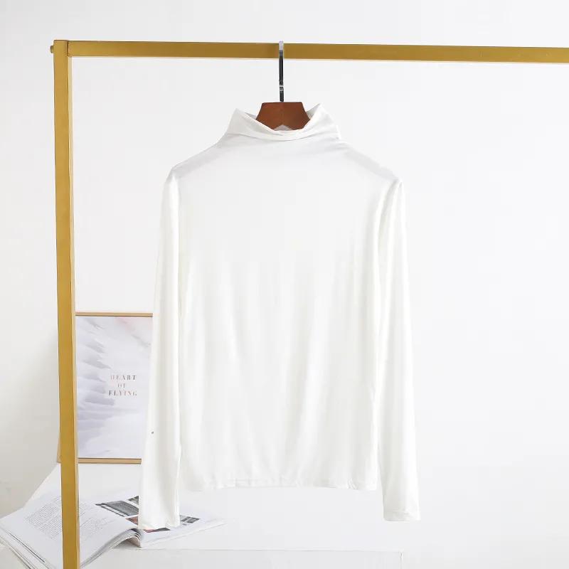 

Водолазка з довгим рукавом, жіноча осінь-зима, однотонний комір для схуднення, універсальний L білий