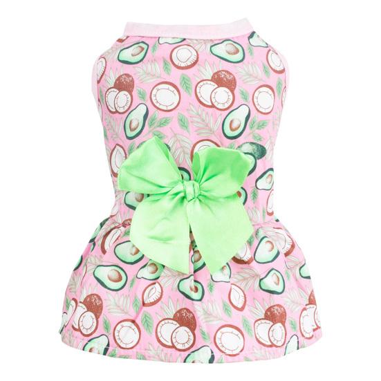 הדפס פרחוני קיץ שמלה קטנה מקסימה כלבים בינוניים ללא שרוולים קדמת רגליים קשת דקור תלבושת לחיות מחמד