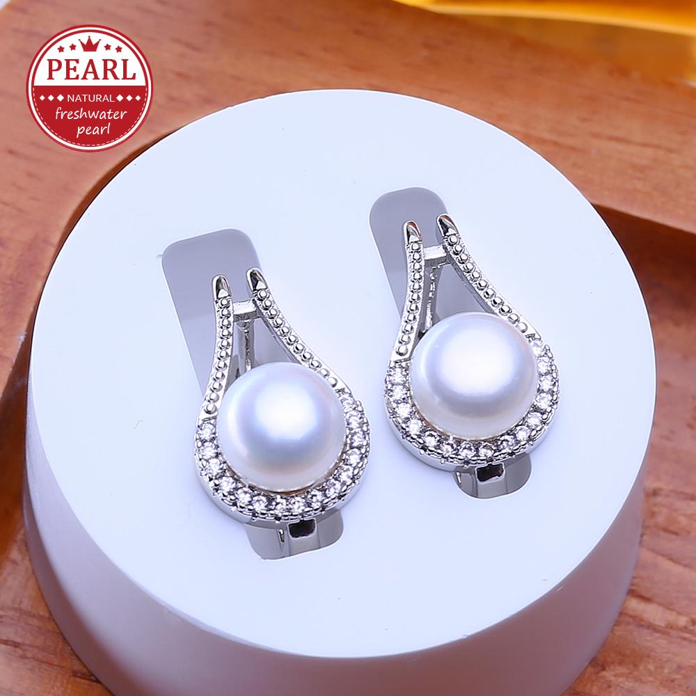 LSOOYH Freshwater Pearl Earrings For Women Statement Star Clip On Earrings Fashion Pearl Jewelry