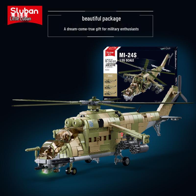 Children s Military Helicopter Building Blocks Toy