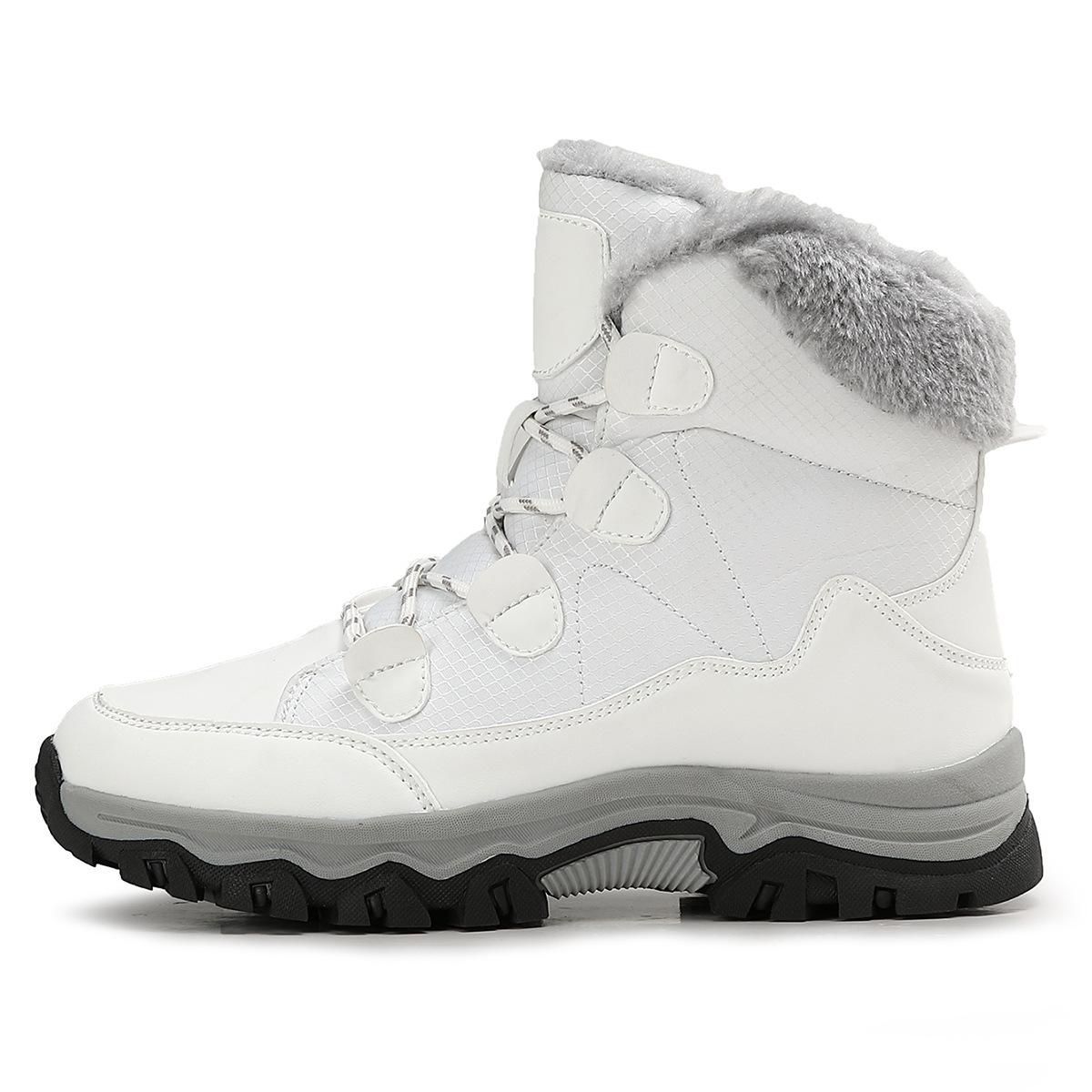 

Женские зимние сапоги Plus Snow Boots Casual Suede Medium Warm High Top Cotton Shoes Large Antislips Solid Color Strap Up Rope 38