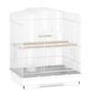 Large Metal Bird Cage with Perches, Food Bowls, Swing, for Budgies, Parakeets, White