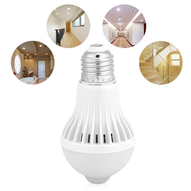 E27 Intelligent Detection PIR Infrared Motion Sensor Light LED Lamp Bulb 7W