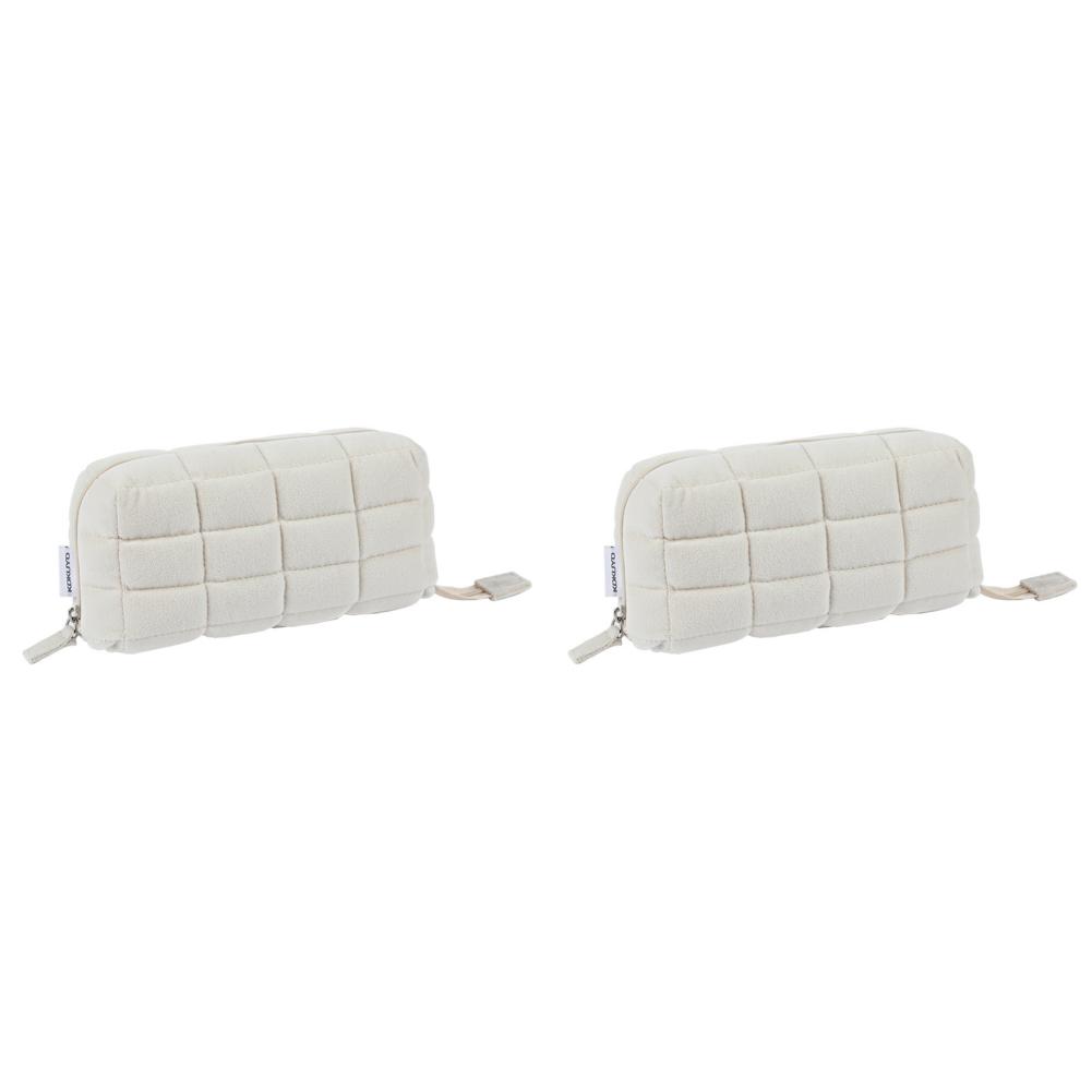 3-1 Stück Make-up-Organizer-Tasche mit großer Kapazität Kissenform Federmäppchen Multifunktionale gesteppte Reise-Toilettentasche für Reisen im Freien