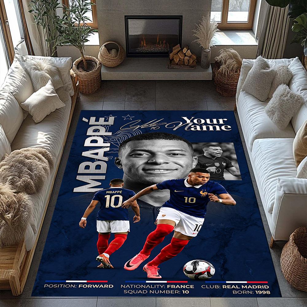 Mbappe Customize Your Name Floor Rug Office Rug Perfect For Game Room Balcony Playrooms Hallway Antislip Carpet Decorate Offices