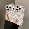 Small and fresh plaid is suitable for iPhone17 large window 16promax mobile phone case 15 fine holes 14 all-inclusive delivery.