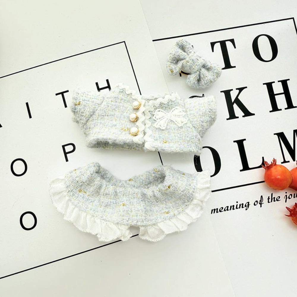 

Плюшевые куклы Лабубу в виде сердечка и звезды, сидящие, из ткани Time, 17 см, одежда, хлопковые аксессуары для кукол светло-синий