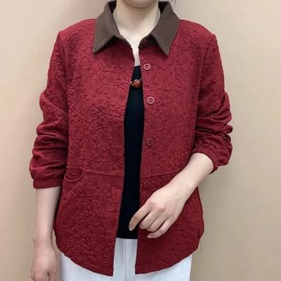 Spring   Women's Cardigan Jacket Fashion Lapel Long-sleeved Top