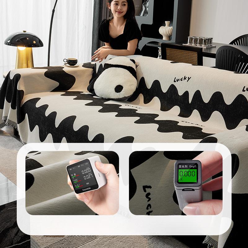 Chenille Sofa Cover Cloth Black and White Nordic Style High-Grade Sofa Cover Universal Cover Four Seasons Universal Non-Slip Full Cover Towel
