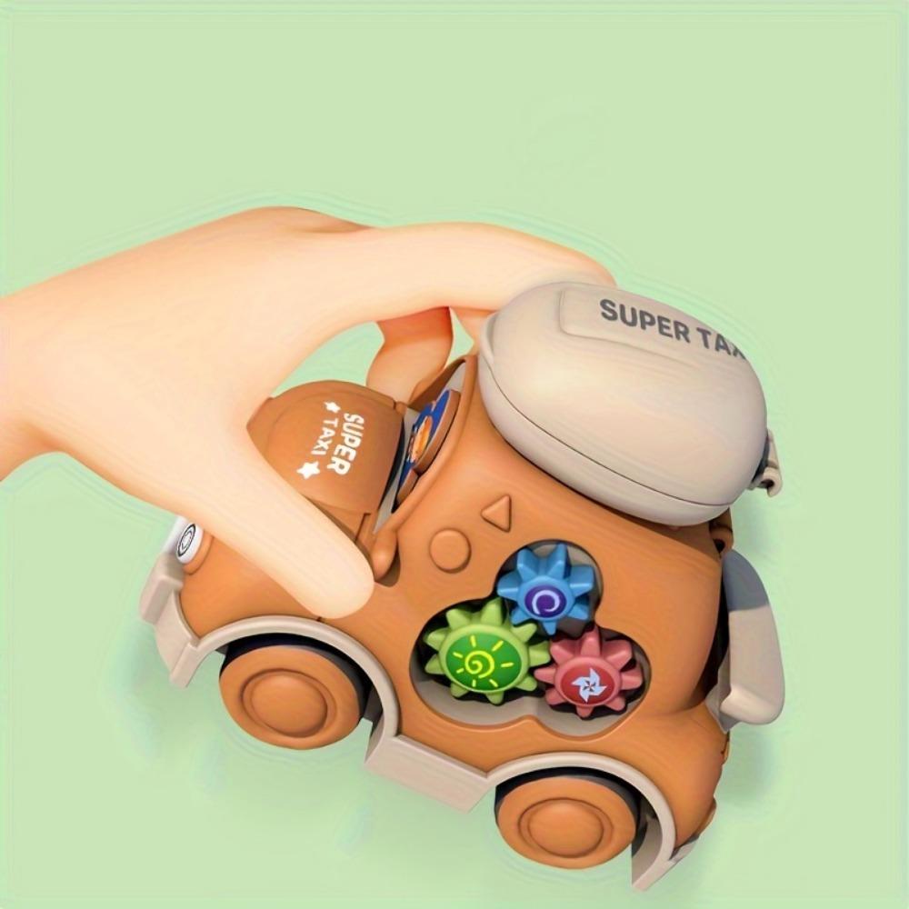 Dinosaur Pull-back Toy Car, Cartoon Gear Storage Scooter, Top Storage Box Toy Car, Anti-fall and Anti-collision Inertial Toy Car