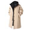 ROMON Men's Mid-Length Hooded Trench Coat