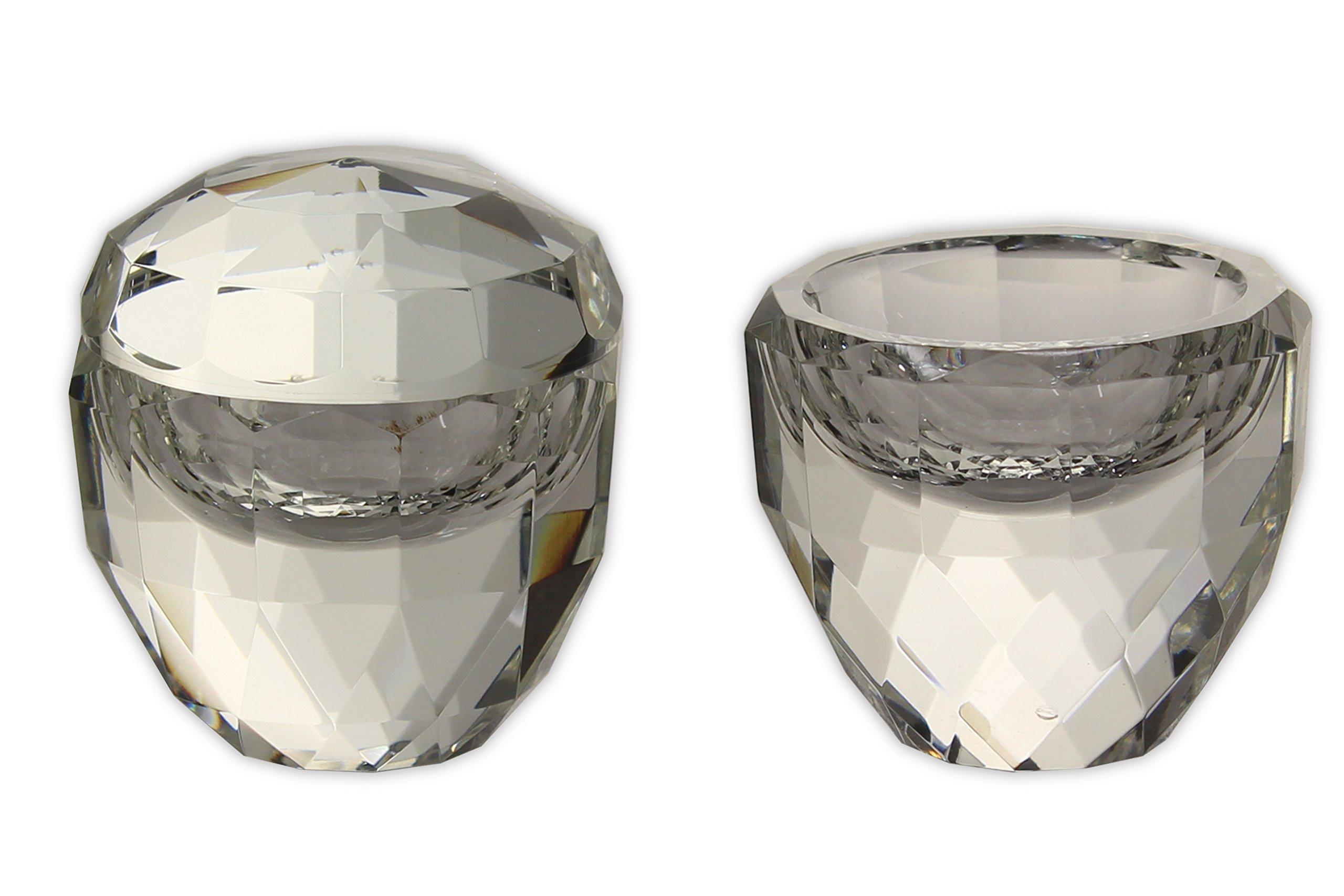 

Large Crystal Water and Rice Bowl Set, Teapot, Soka Gakkai Buddhist Altar Accessory