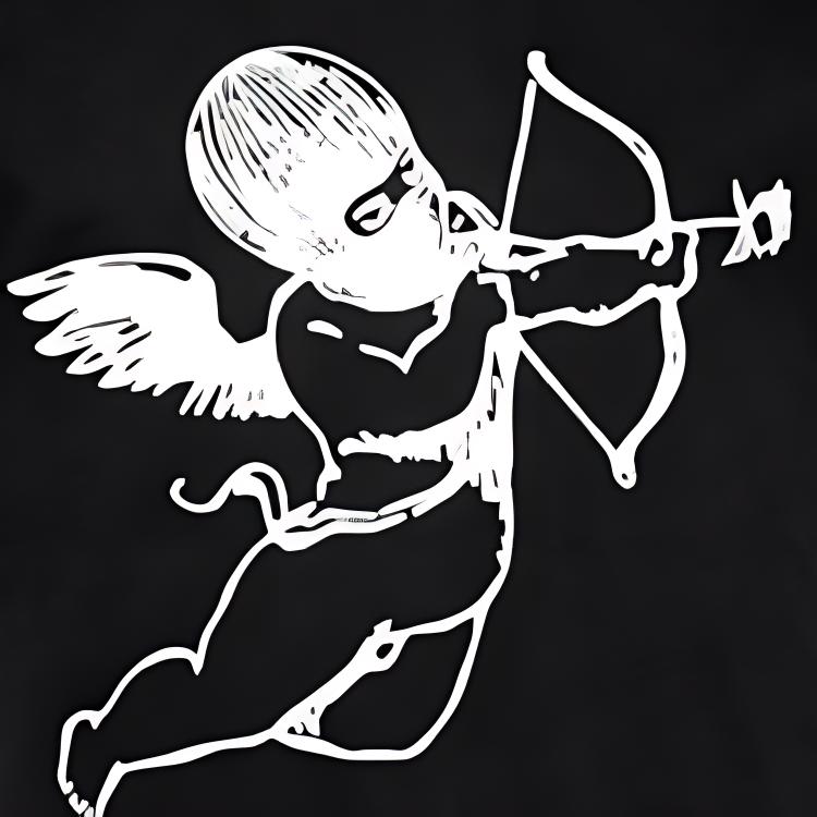 Nike Certified Lover Boy Cartoon Print Crew Neck T-Shirt Unisex Tops Black FFCHERUBBLK-003