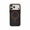 Contrasting color lychee pattern fine circle magnetic attraction, suitable for iPhone17promax mobile phone case, Apple 16 plain leather, simple 