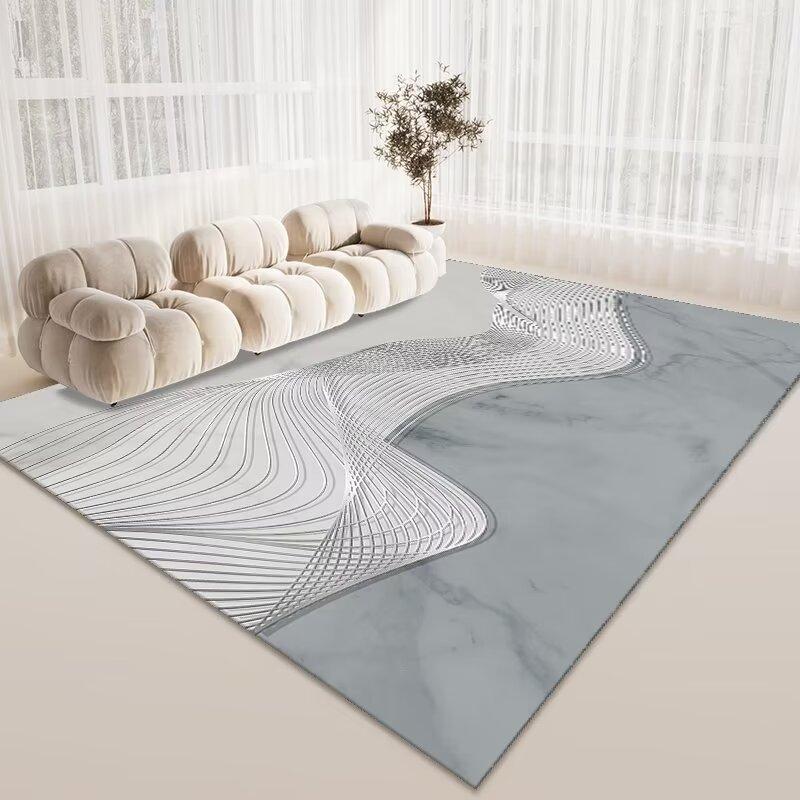Simple Living Room Sand Carpet, Bedroom Bedside Carpet, Household Commercial Crystal Velvet Thickened Floor Mat