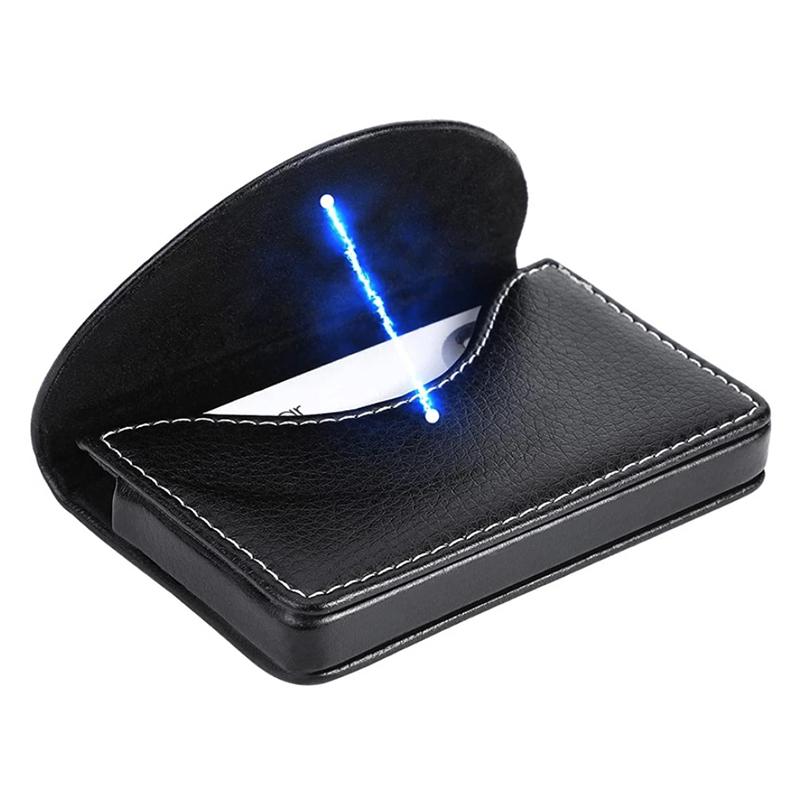 Pu Leather Business Card Holder Professional Credit Card Case With Magnetic Shut Rfid Large Capacity Wallet For Men Office
