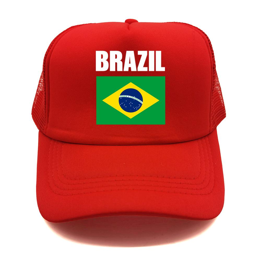 Brazil Flag Trucker Hat Adult Adjustable Mesh Net Country Fans Baseball Cap Unisex Women Hip Hop Dad Gift Hat