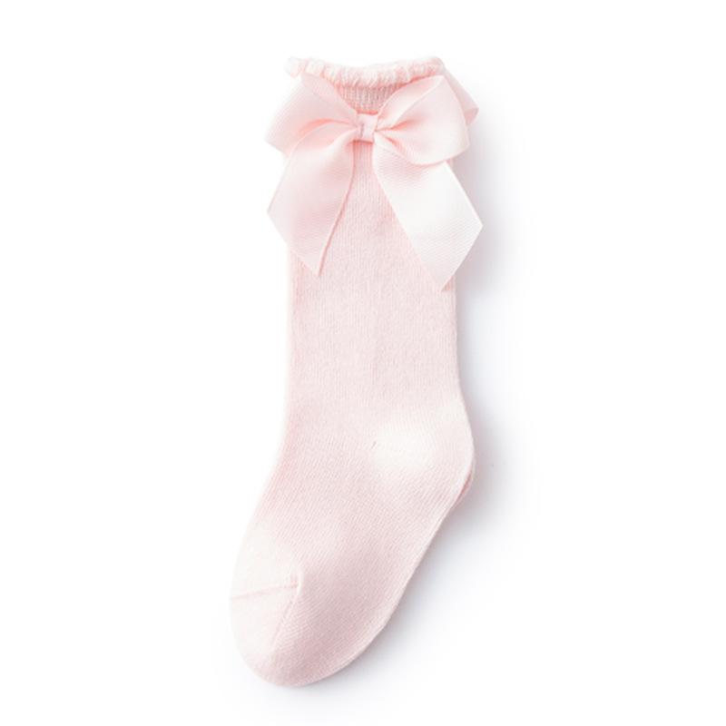 Children's Calf Socks Spring Summer New Solid Color Children's Socks Bowknot Candy Color Princess Socks