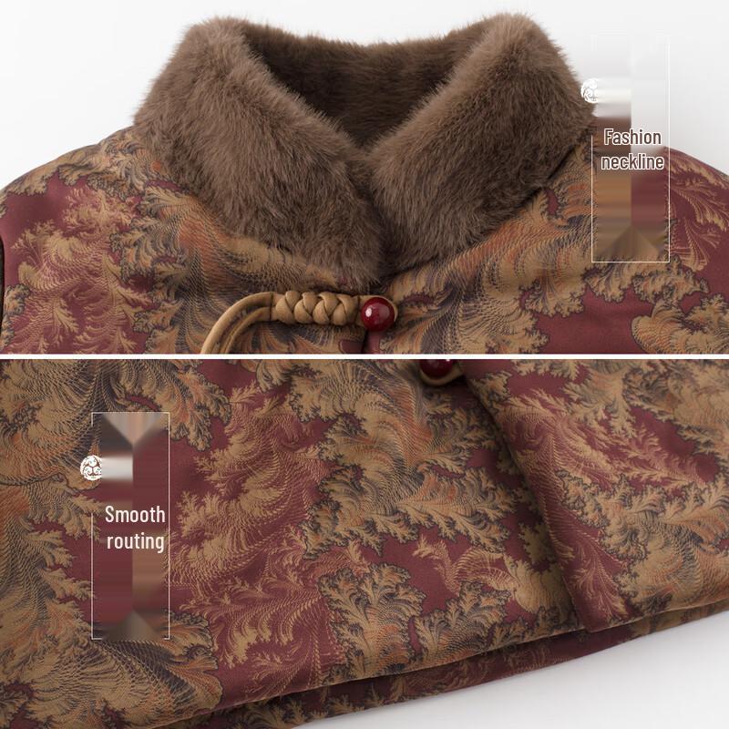 Elderly Women's Winter Plus Velvet Padded Jacket