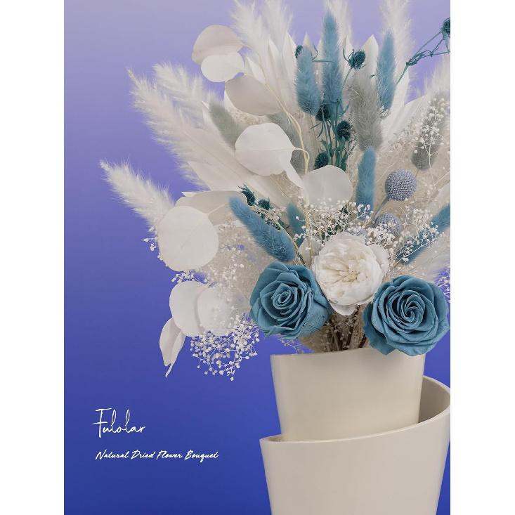 Natural Dried Flower Bouquet, Real Flower Arrangements Preserved Flowers Mix Bouquet, Varieties Flowers for Vase, Floral Arrangement for Home Wedding