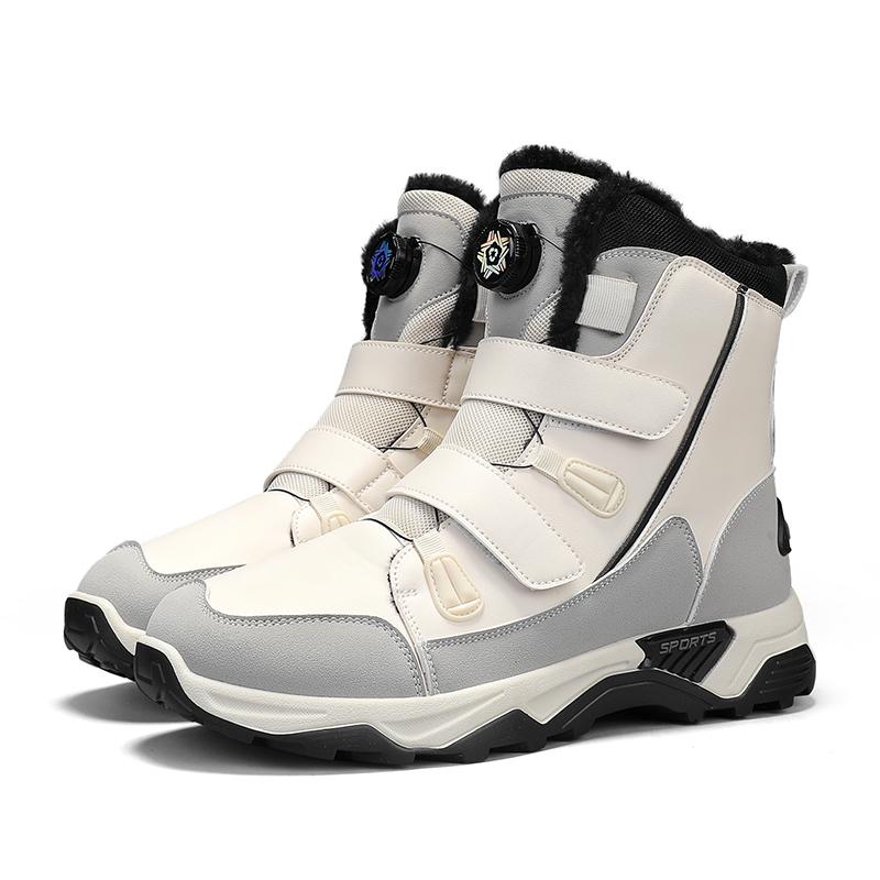 Women Winter Plus Snow Boots Men Medium Warm High Top Cotton Shoes Large Antiskid Solid Color