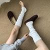 Foot-Stepping Calf Socks Cover Women'S Spring And Autumn Thin Half-Leg Cover Miu Ballet Wind Vertical Pattern Thin Non-Slip Stacking Socks