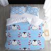 3D Little Penguin Comforter Cover with Pillowcases 50x75 Cm, Penguin Duvet Cover 2 Pieces Set for Children's Room Decoration