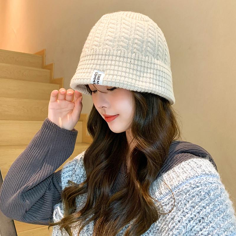 Hat Women'S Versatile Warm Ear Protection Big Head Knitted Hat Yarn Hat