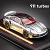 Genuine Licensed 1:24 Porsche 911 TURBO S Super Car Model with Display Box Collection Miniature Voiture Metal Toy Vehicle Hobby