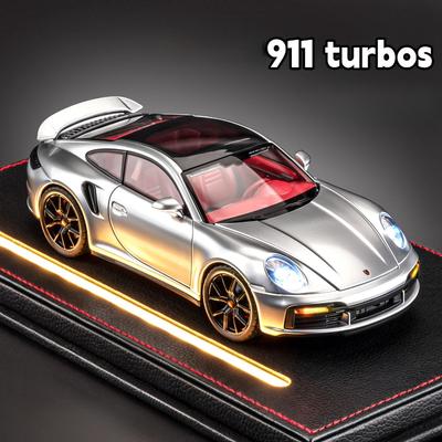 Genuine Licensed 1:24 Porsche 911 TURBO S Super Car Model with Display Box Collection Miniature Voiture Metal Toy Vehicle Hobby