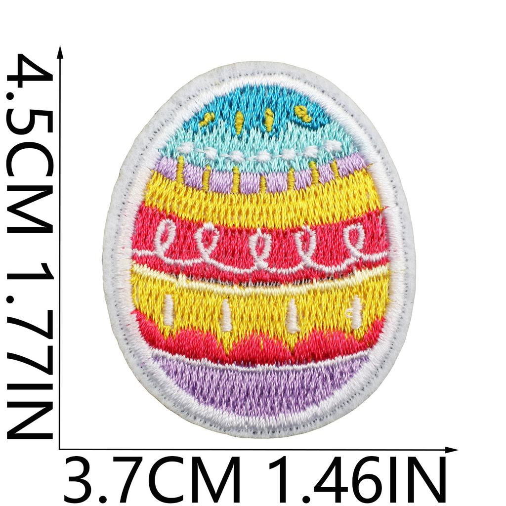 Holiday Dress Embroidery Cloth Sticker Easter Bunny Patch Sticker Cartoon Egg Computer Embroidery Label Carrot Chapter Boy