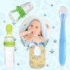 Baby Feeding Combo – Spoon Feeder Bottle, Fruit Feeder, Silicone Bib & Feeding Spoon (Pack of 4)