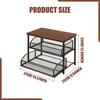 Coffee Counter Shelf Iron Wood Organizer Stand with Pull Out Drawer for Kitchen Condiment Bottle Storage Rack