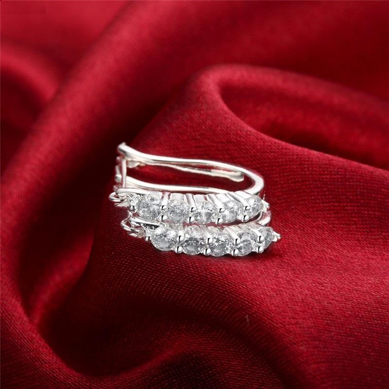 New Selling 925 Sterling Silver Earrings For Women Jewelry All -Match Trend Zircon Ear Buckle Christmas Gifts