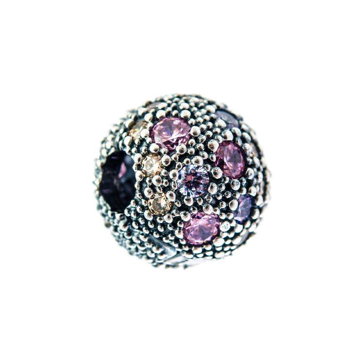 Pandora Round Inlaid Decorative Jewelry Accessories Women Jewelry Silver Purple 791286PCZMX Silver/Purple,F